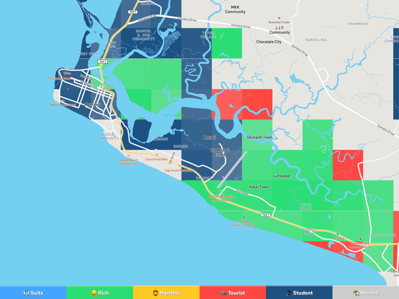 Monrovia Neighborhood Map