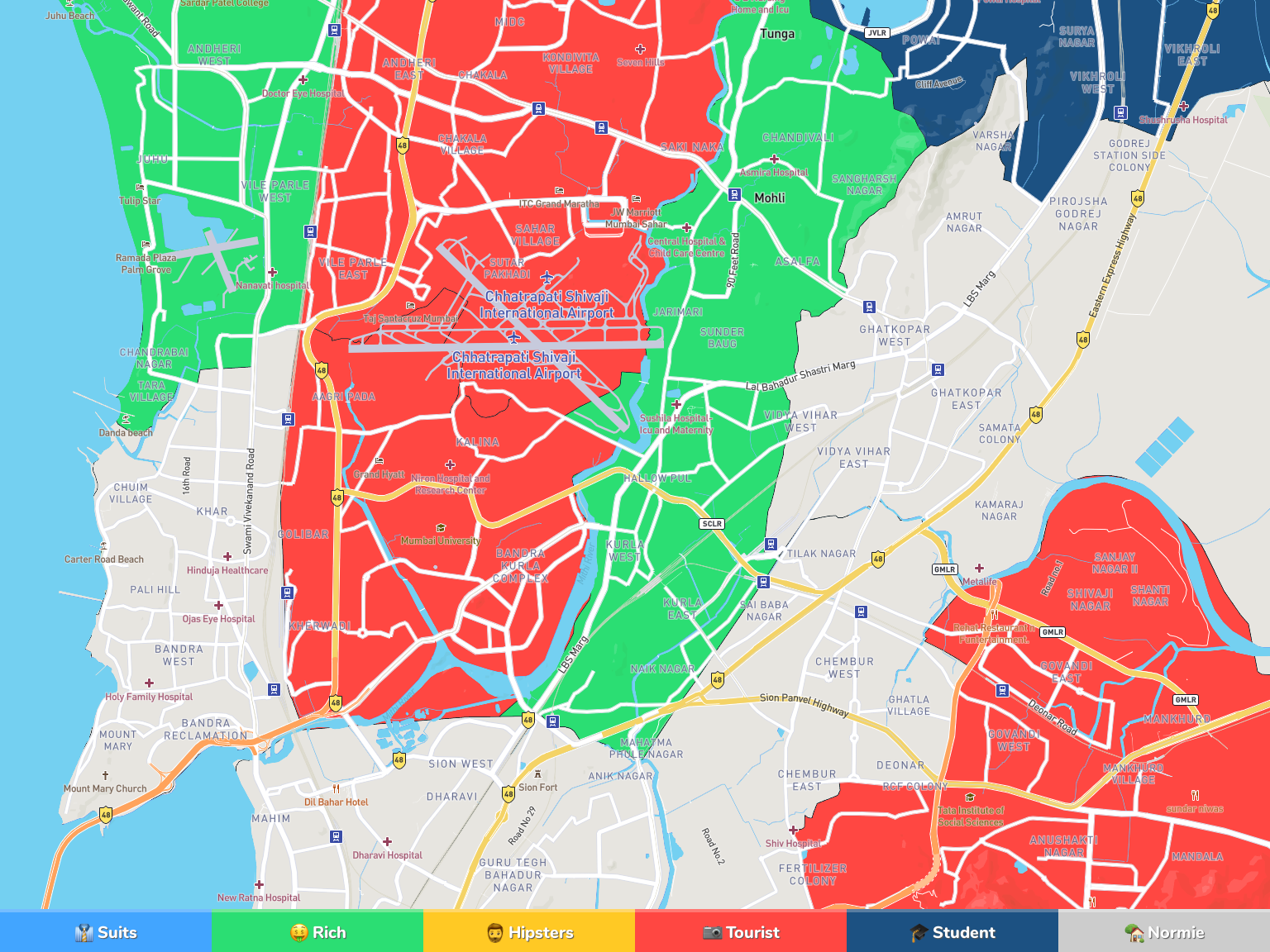 Mumbai Neighborhood Map
