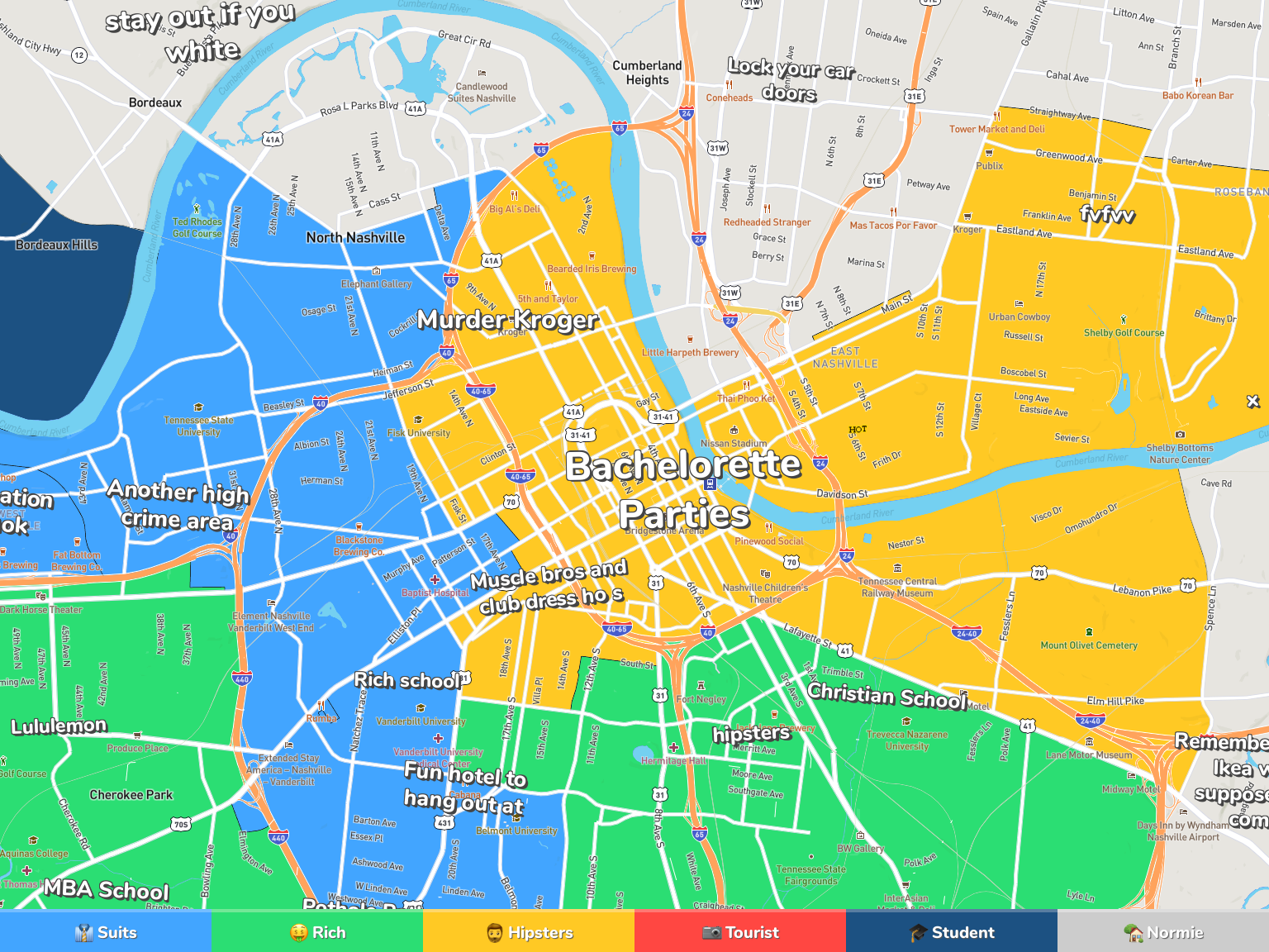 Nashville City Limits Map Nashville Neighborhood Map