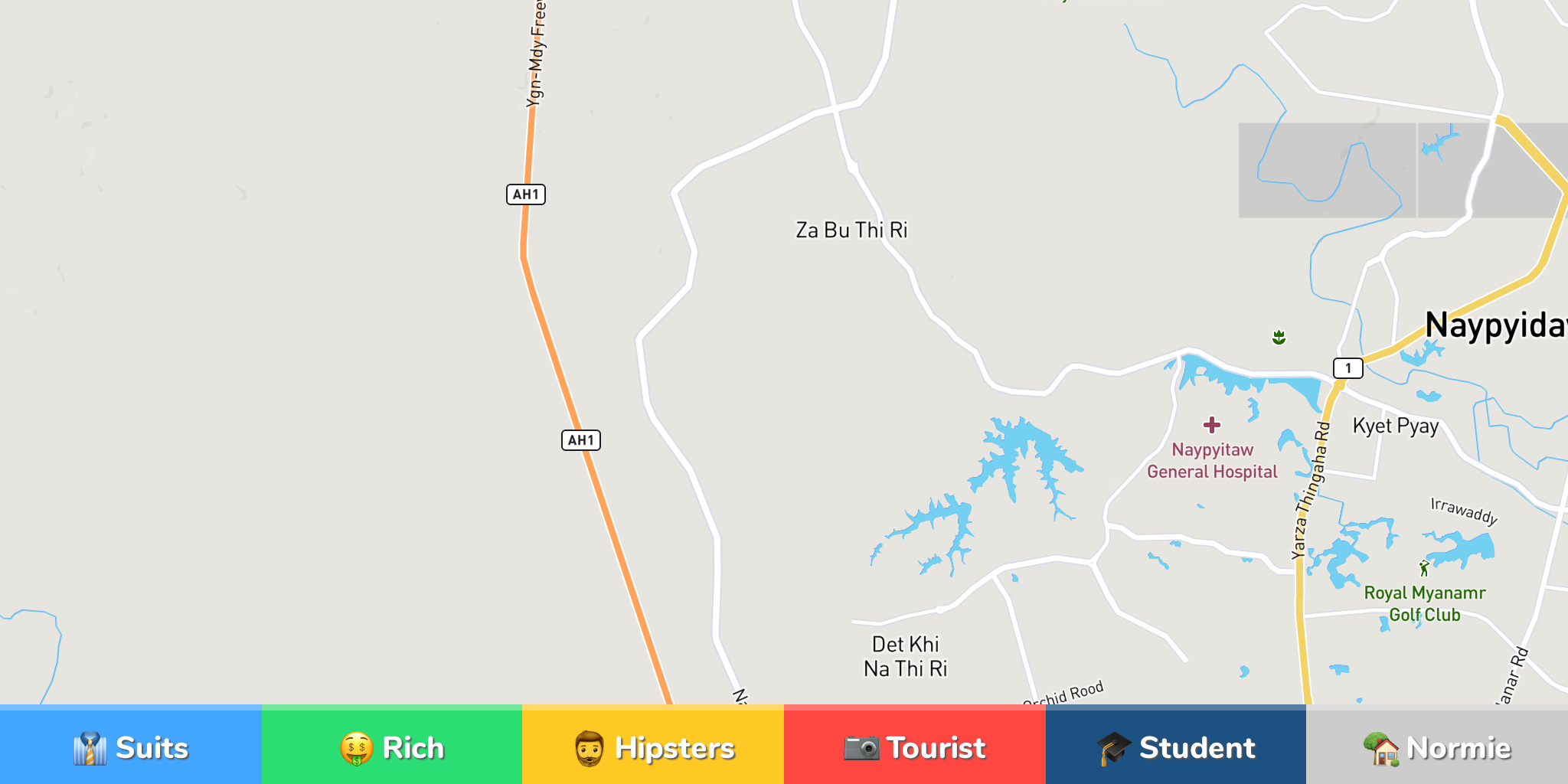 Naypyidaw Neighborhood Map Naypyidaw Neighborhood Map