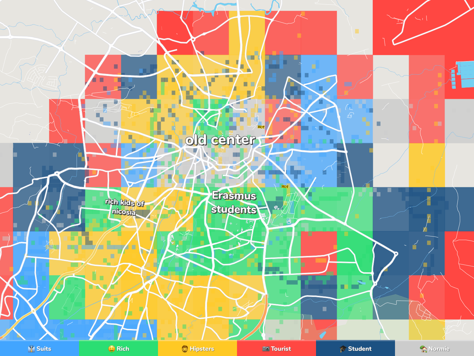 Nicosia Neighborhood Map