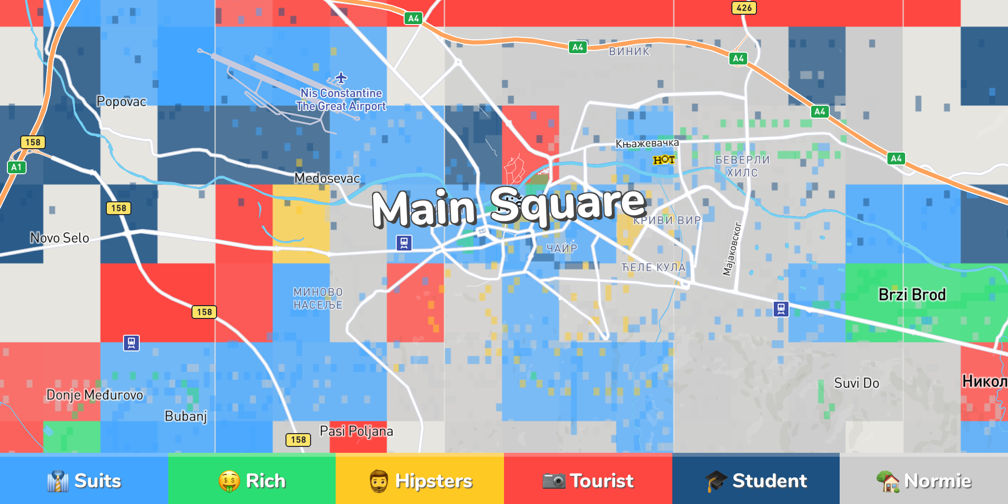 Nis Neighborhood Map