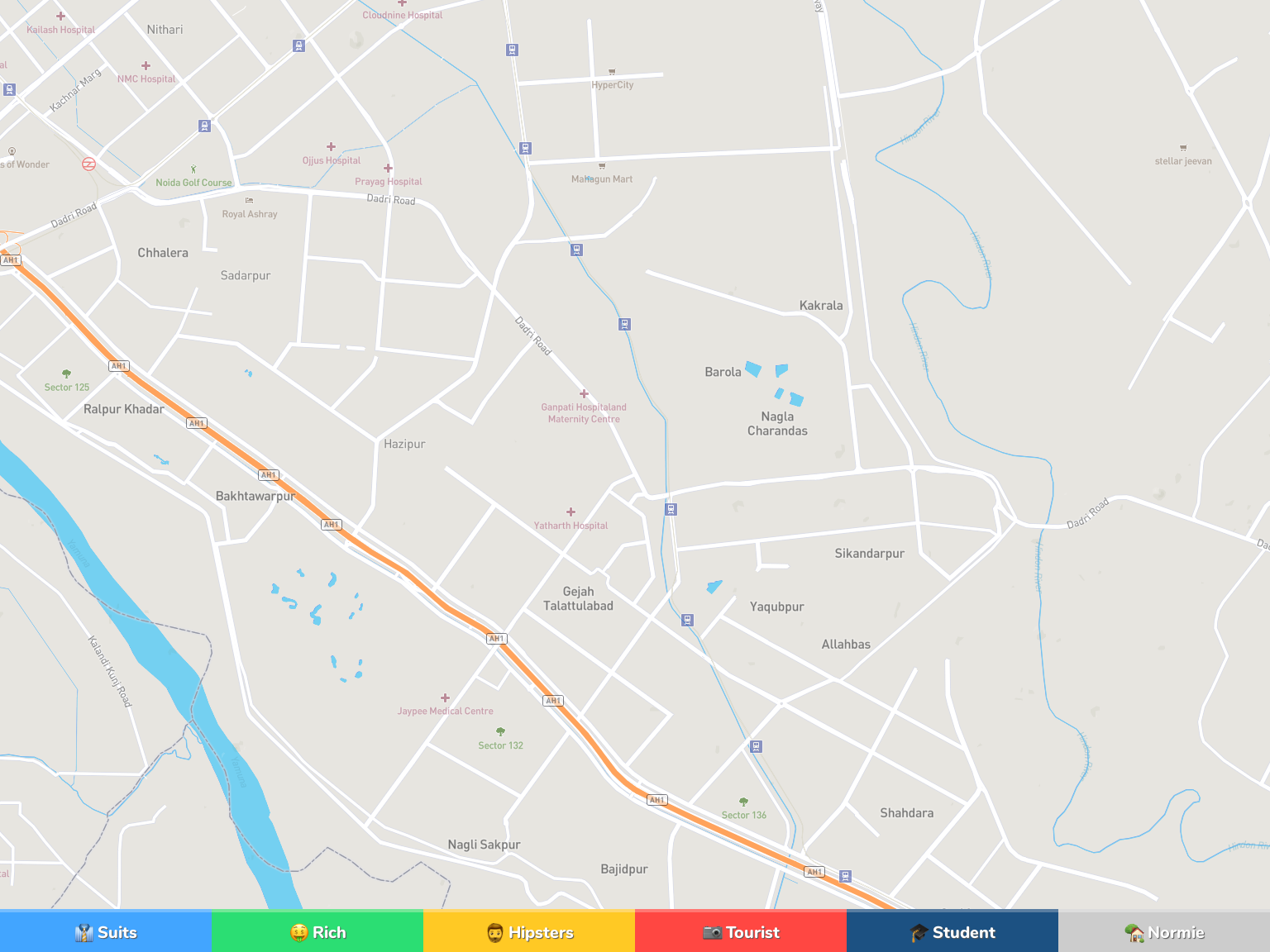 Noida Neighborhood Map