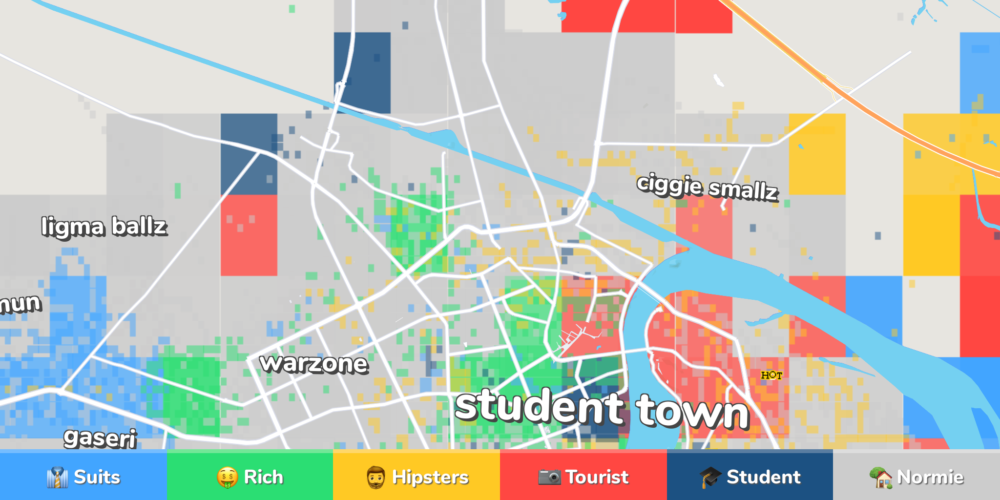 Novi Sad Neighborhood Map