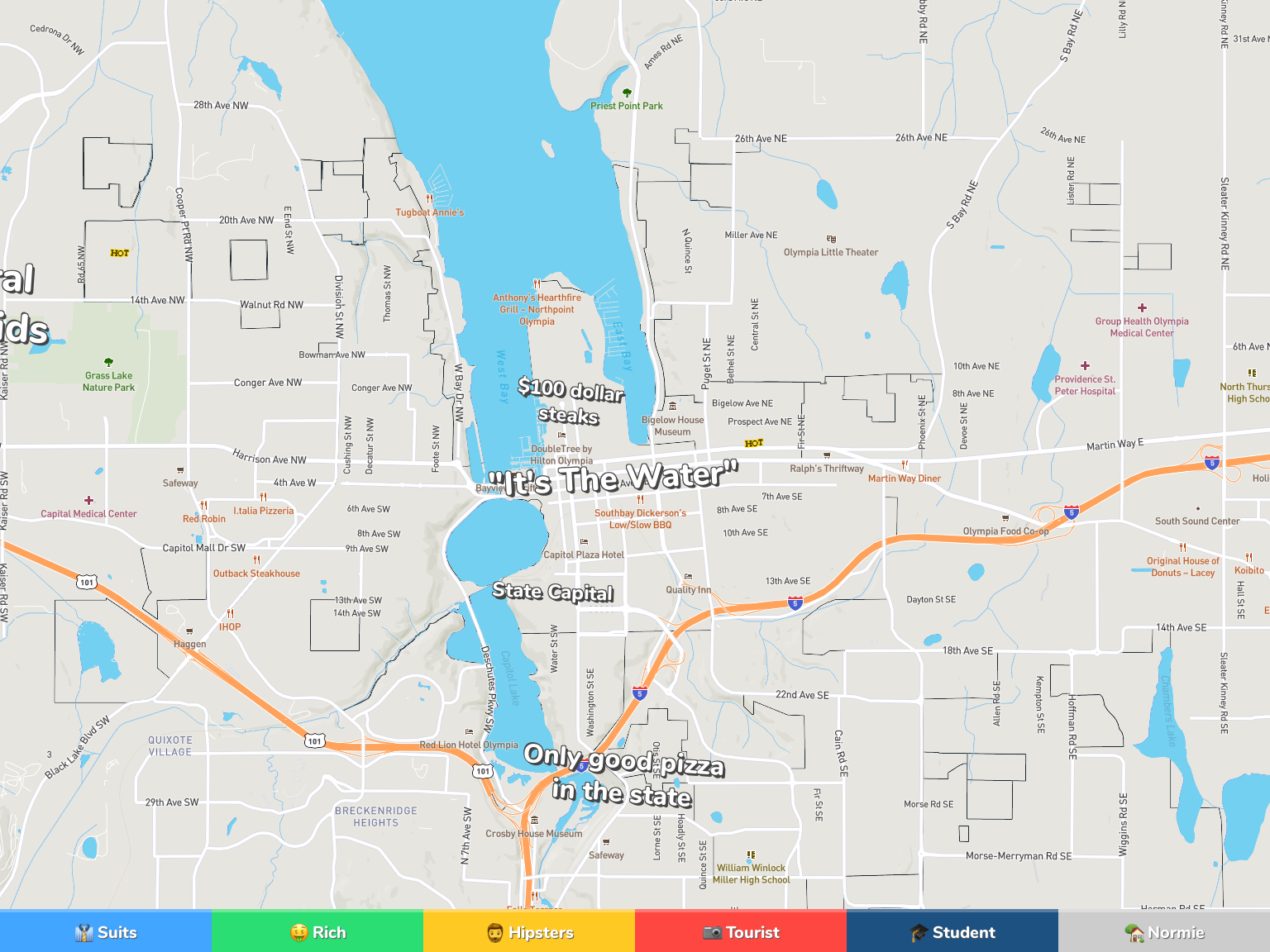Olympia Neighborhood Map