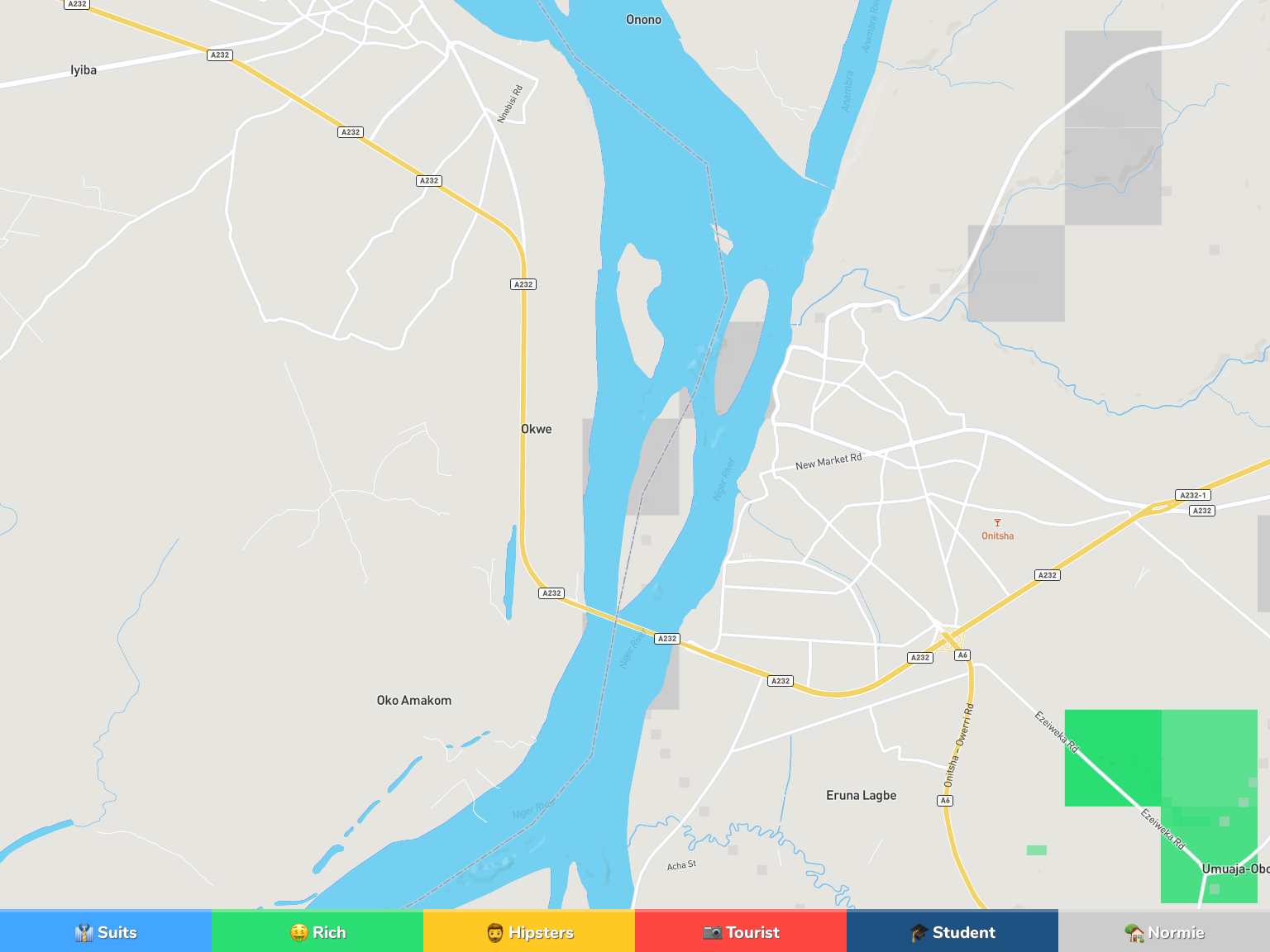 Onitsha Neighborhood Map