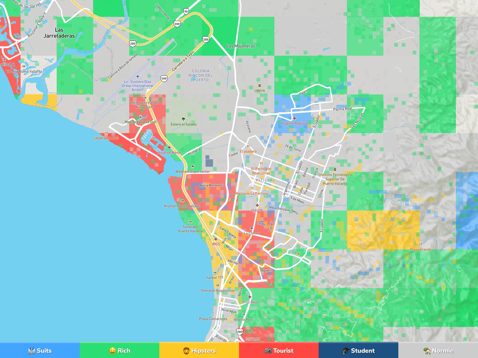 Puerto Vallarta Neighborhood Map