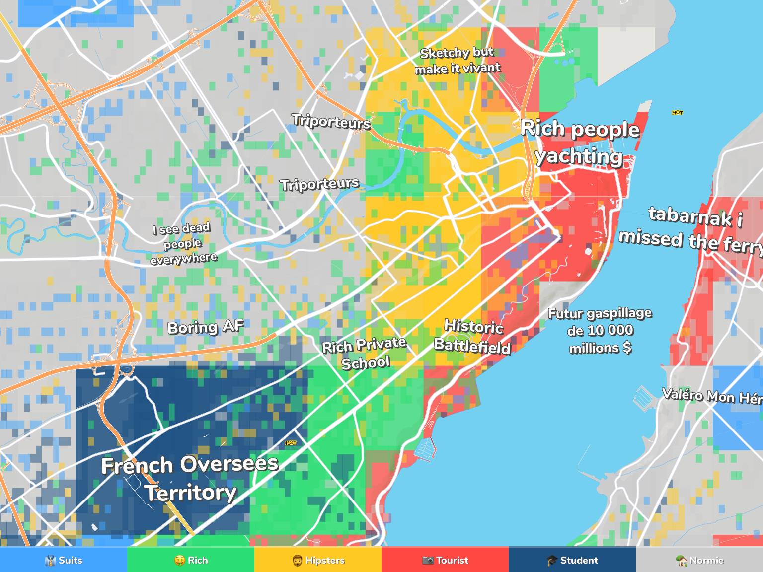 Quebec City Neighborhood Map
