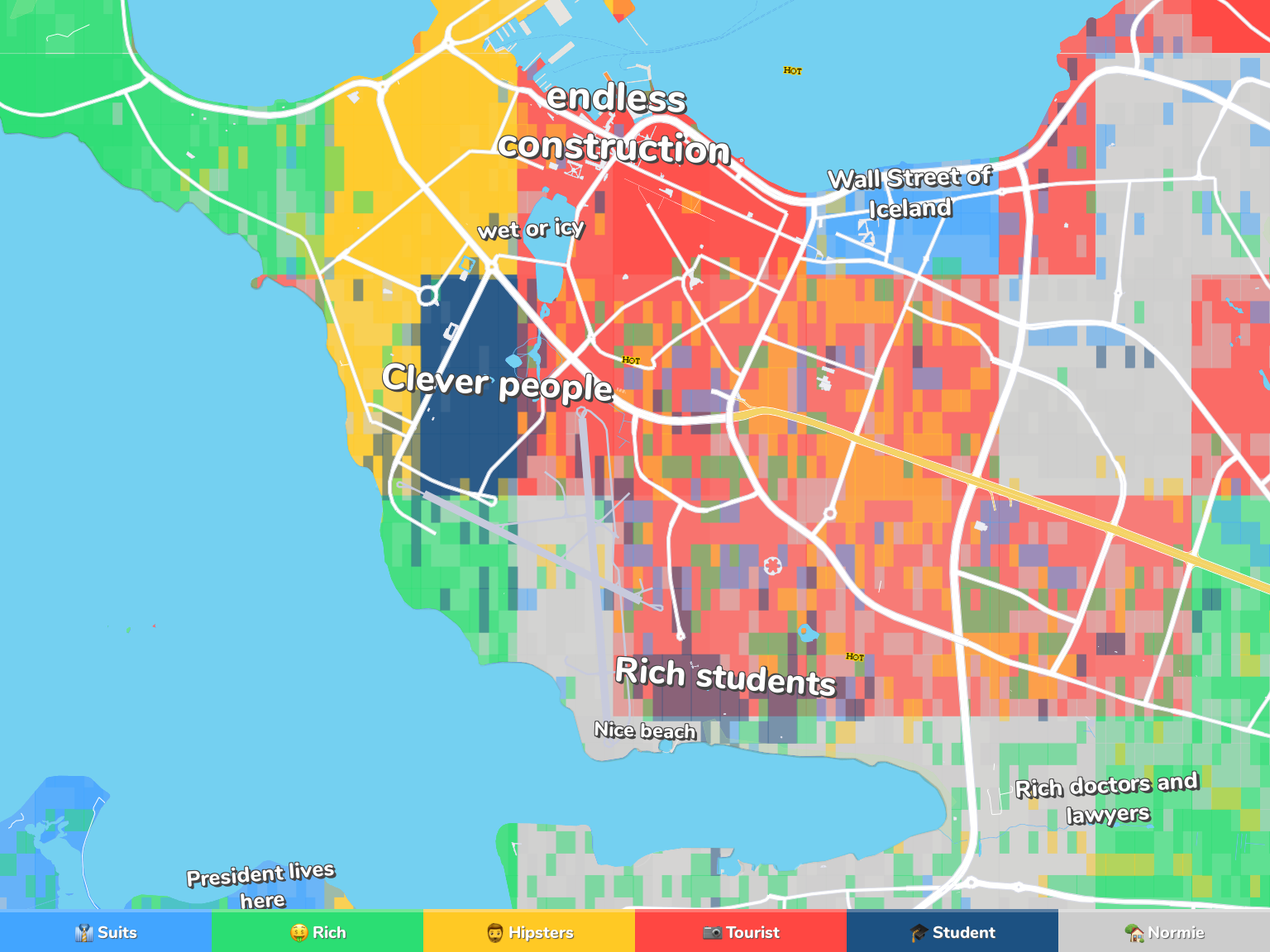 Reykjavik Neighborhood Map