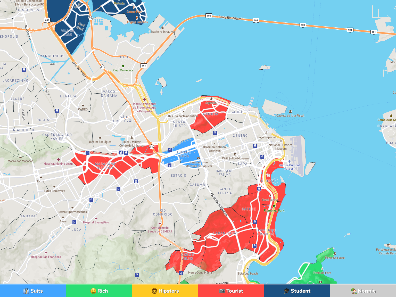Rio de Janeiro Neighborhood Map
