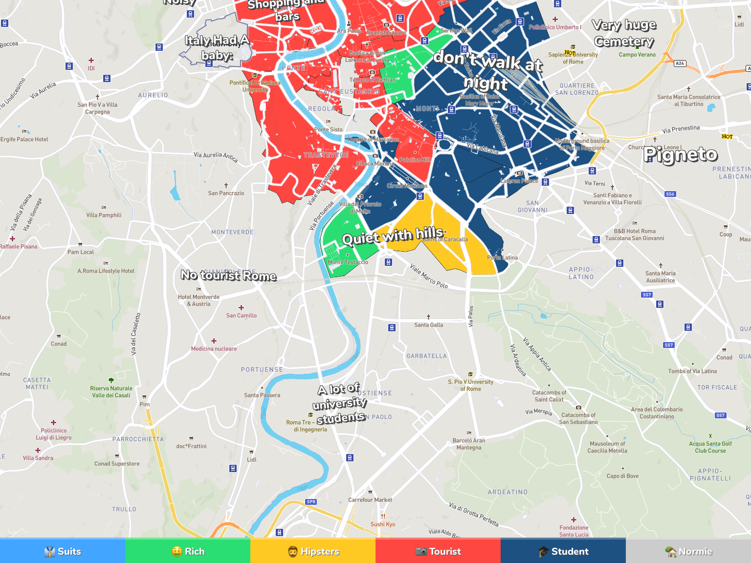 Rome Neighborhood Map