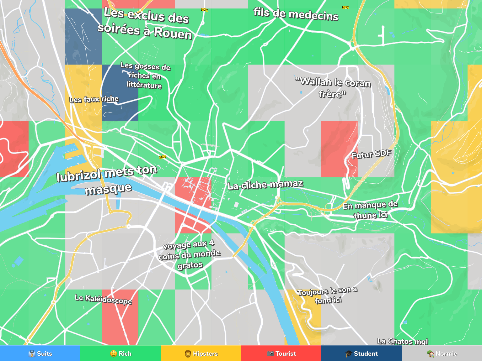 Rouen Neighborhood Map