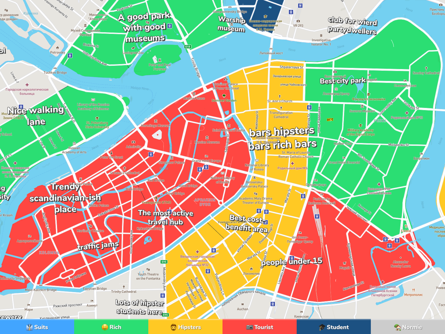 Saint Petersburg Neighborhood Map