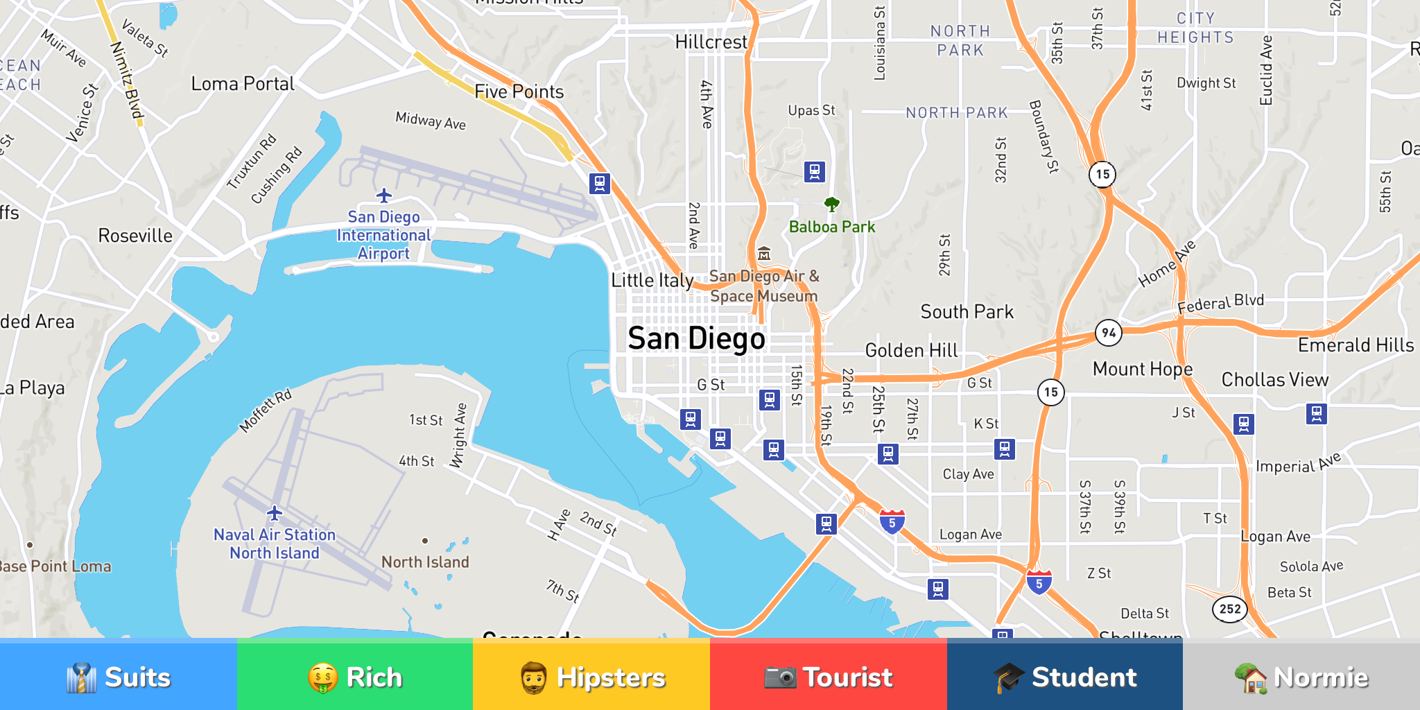 san diego city map
