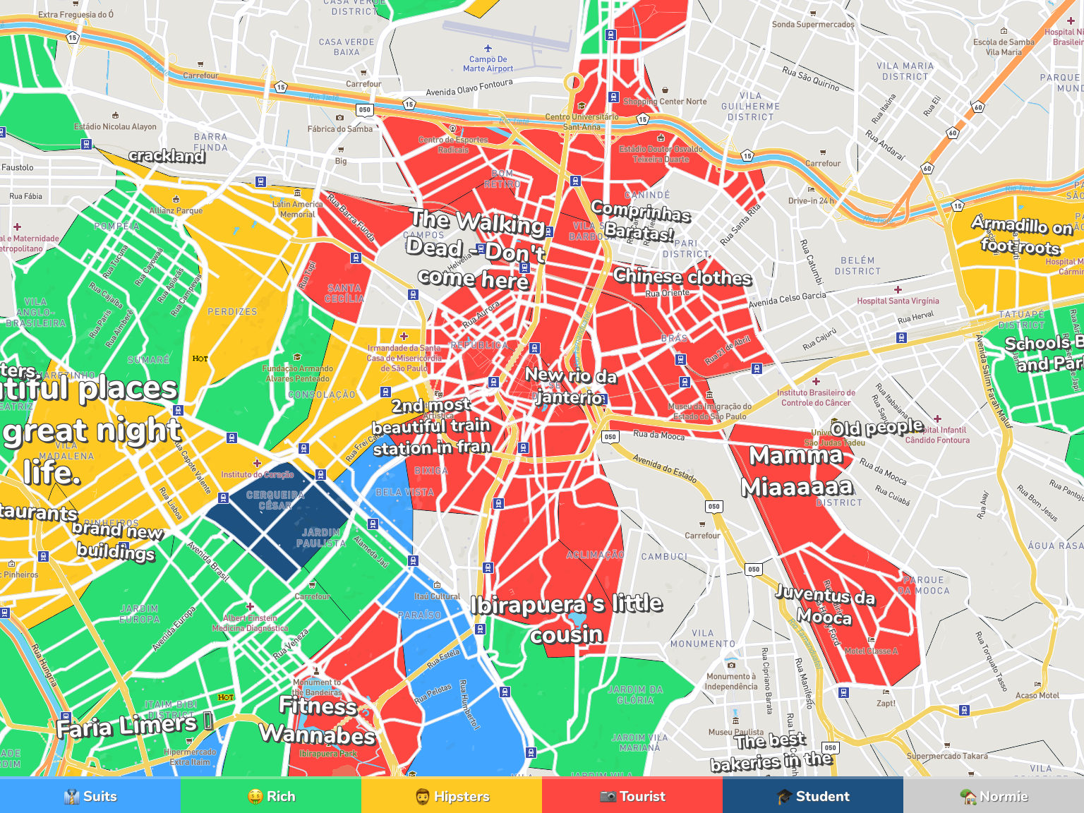 São Paulo Neighborhood Map