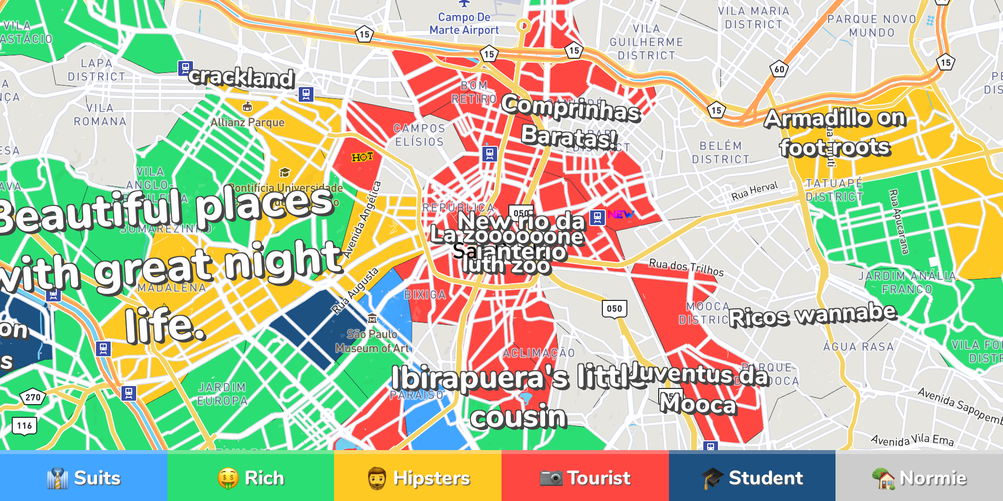 São Paulo Neighborhood Map