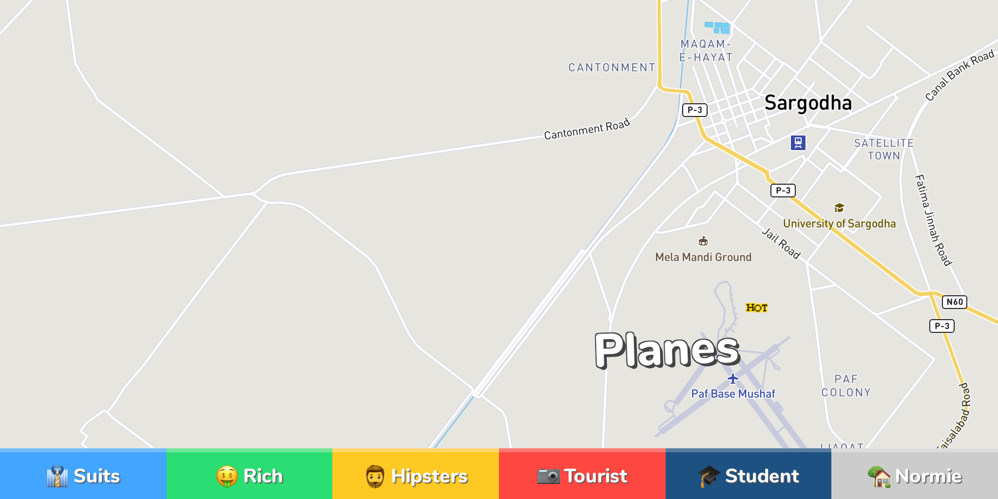 Sargodha Neighborhood Map