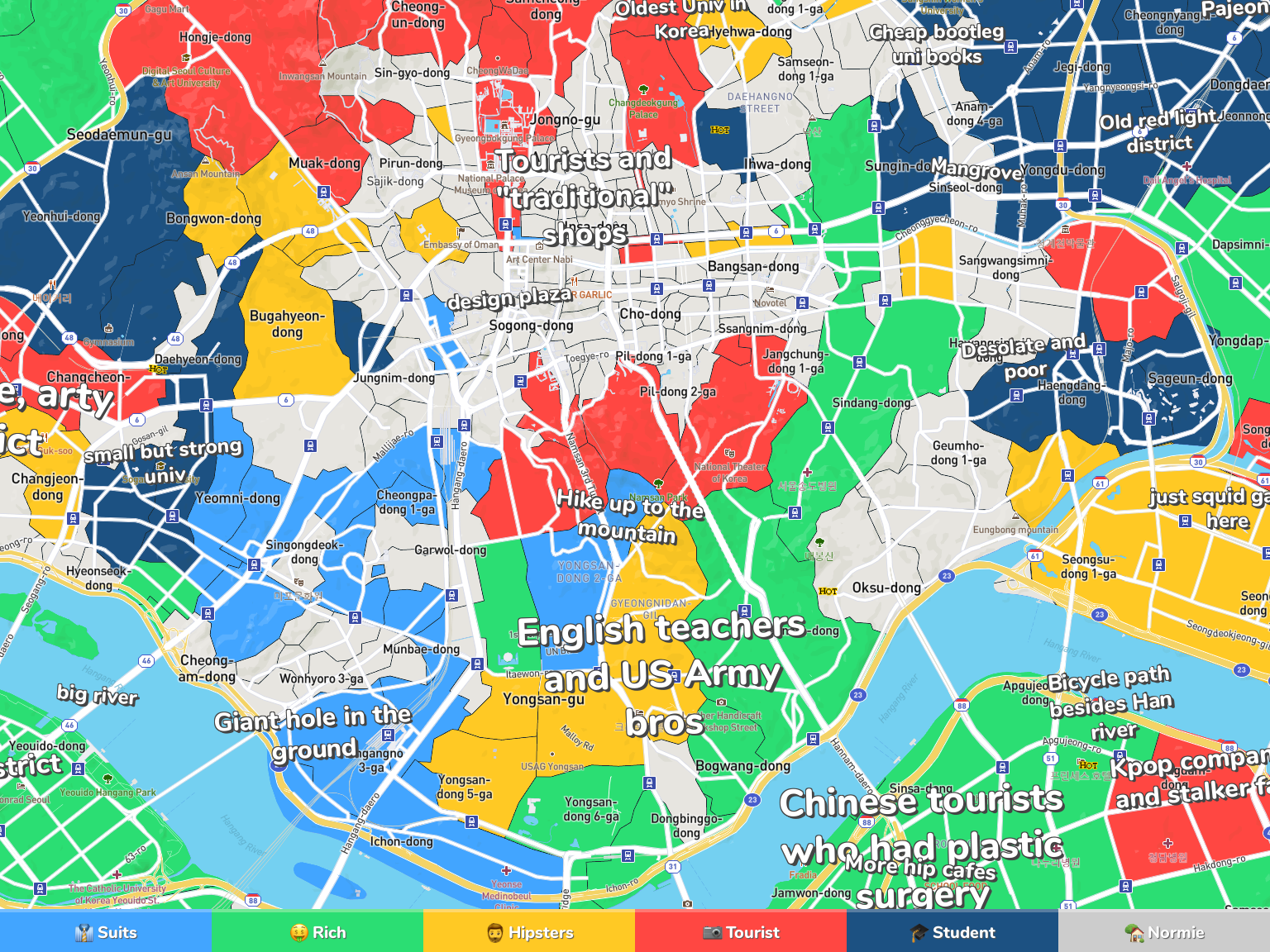 Seoul Neighborhood Map