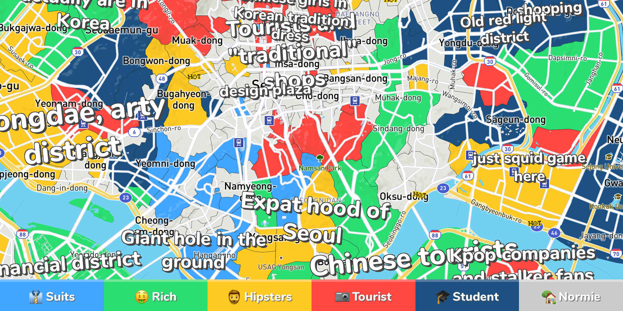  Seoul  Neighborhood Map 