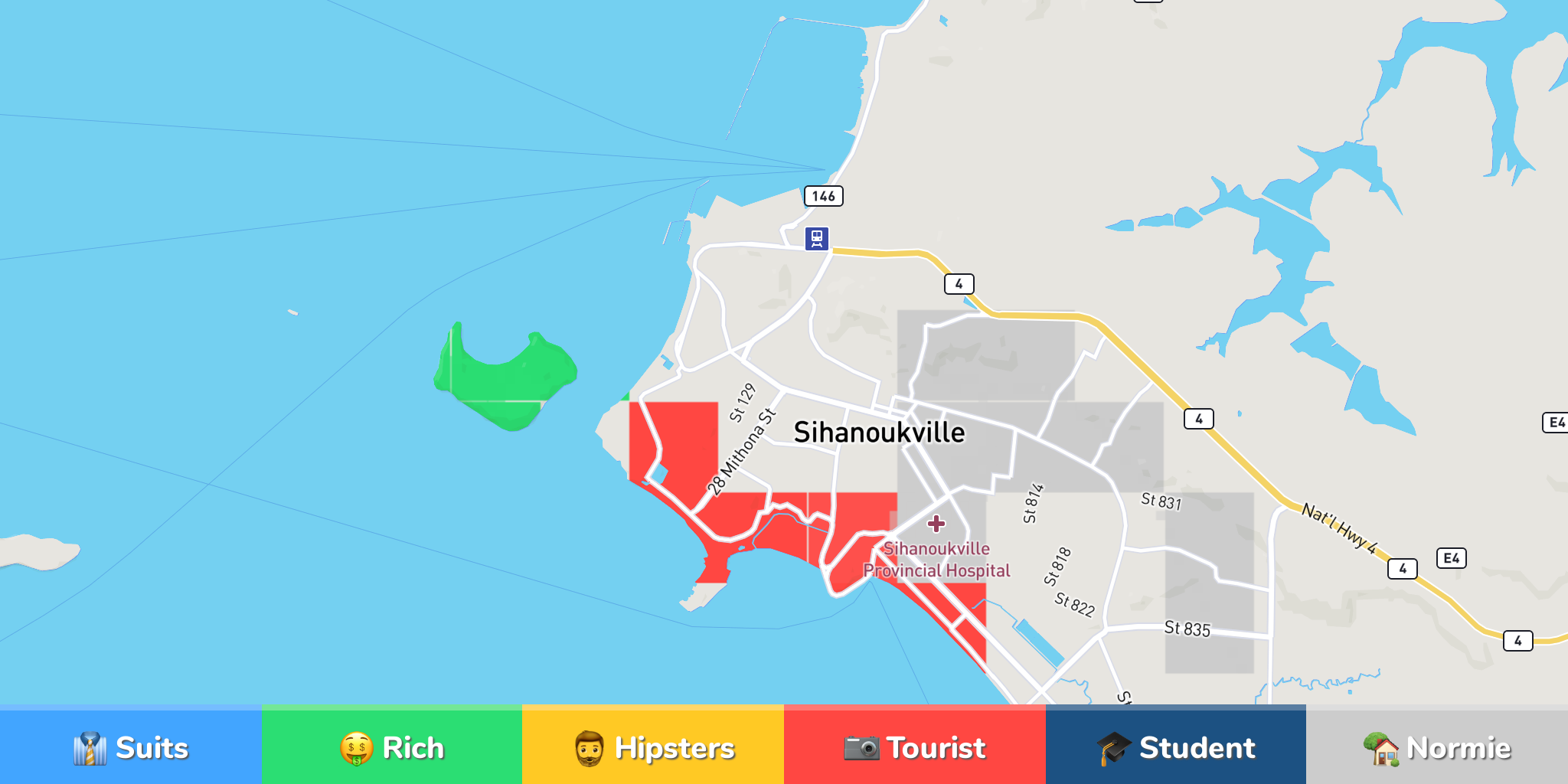 Sihanoukville Neighborhood Map