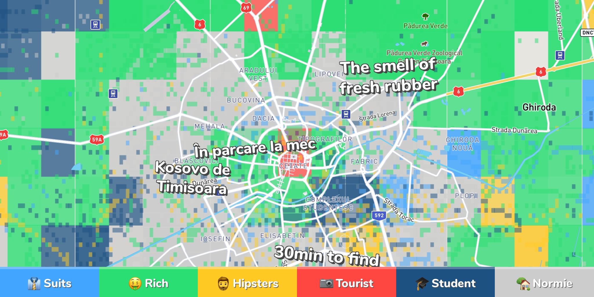Timisoara Neighborhood Map