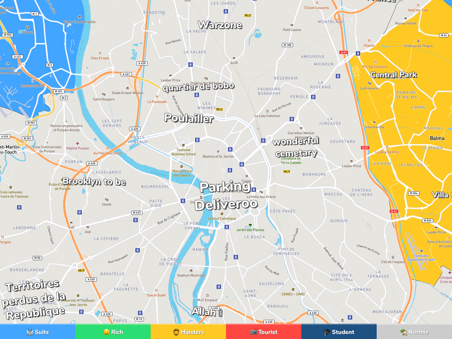 Toulouse Neighborhood Map