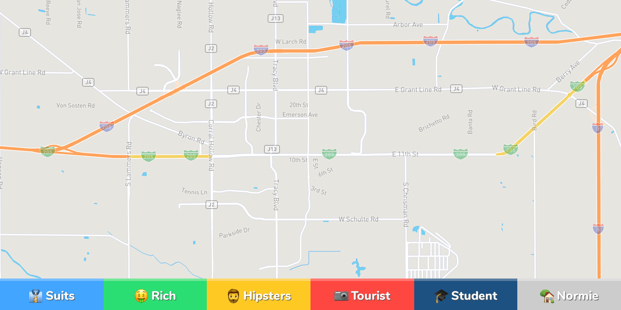 Tracy Neighborhood Map