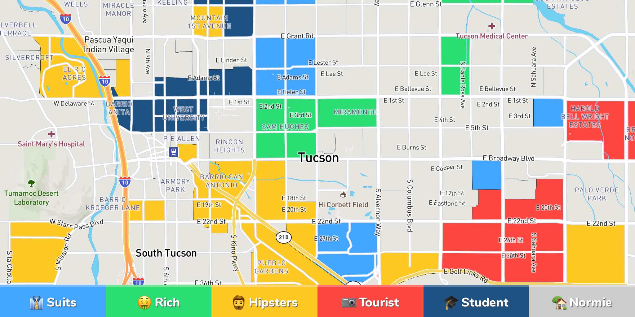 Tucson Neighborhood Map