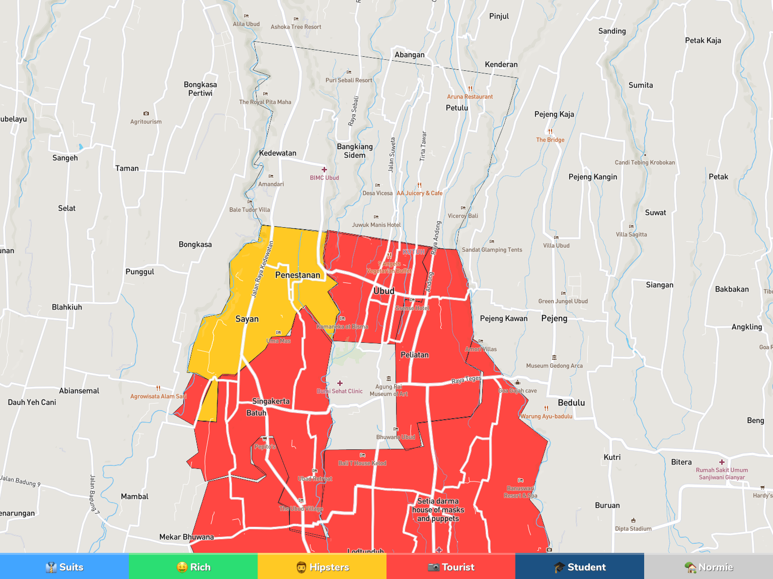 Ubud Neighborhood Map