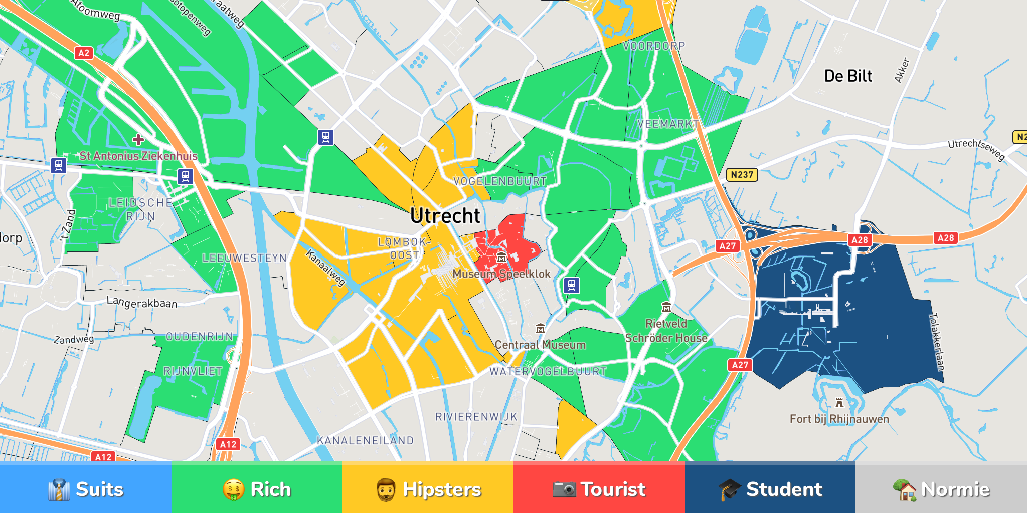 Utrecht Neighborhood Map