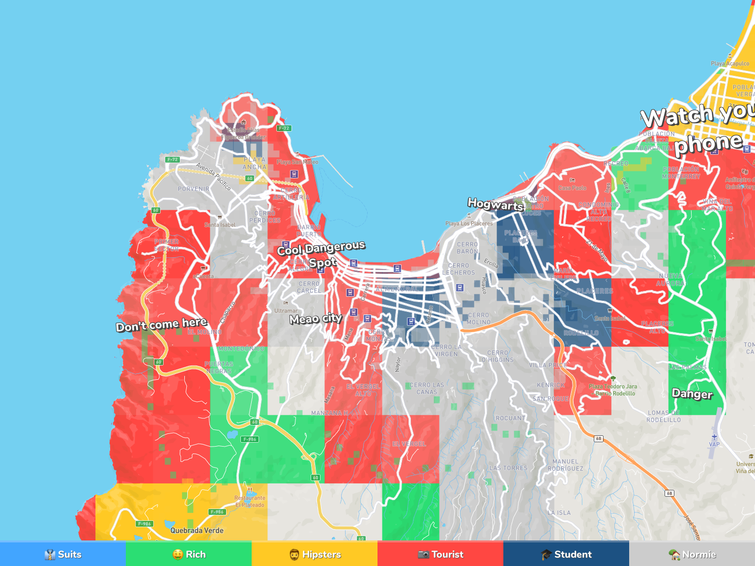 Valparaíso Neighborhood Map