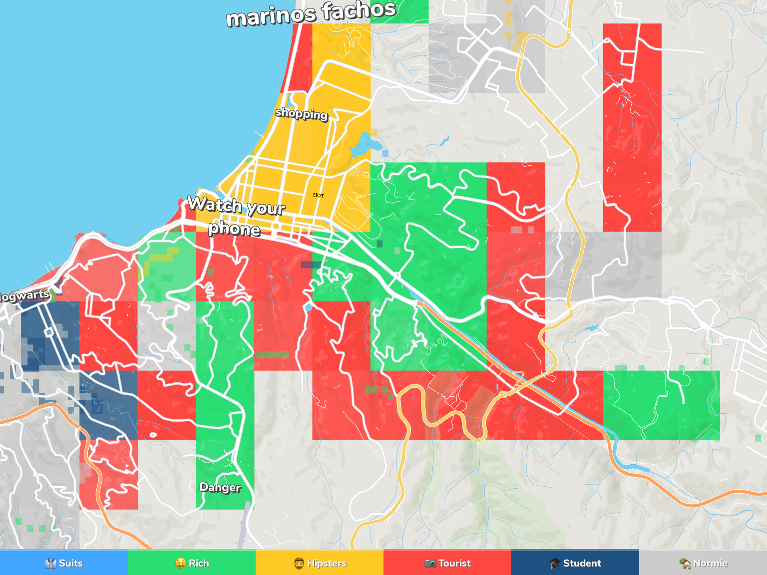 Viña del Mar Neighborhood Map