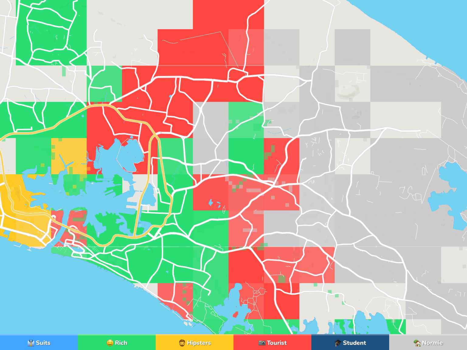 Willemstad Neighborhood Map