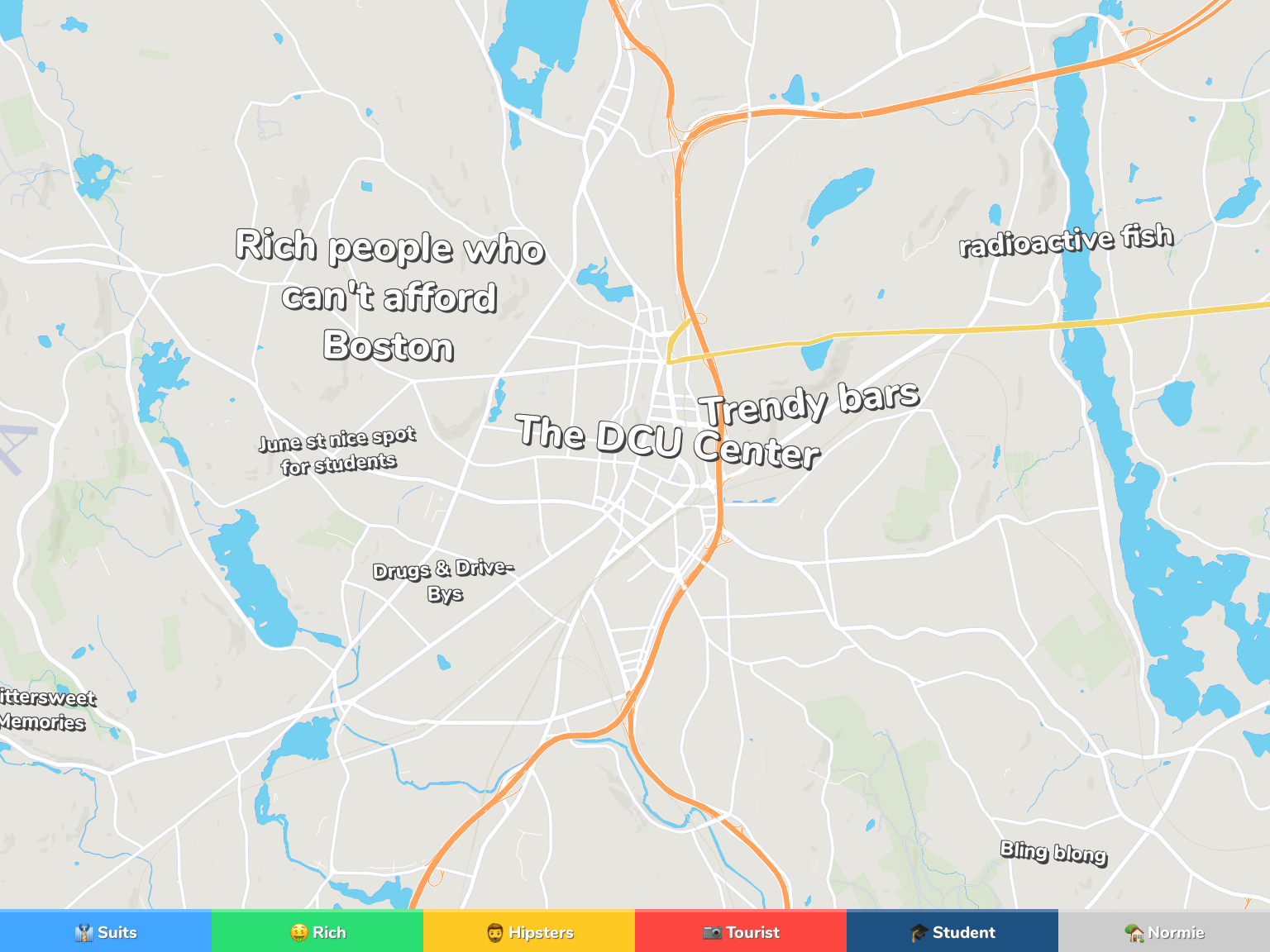 Worcester Neighborhood Map