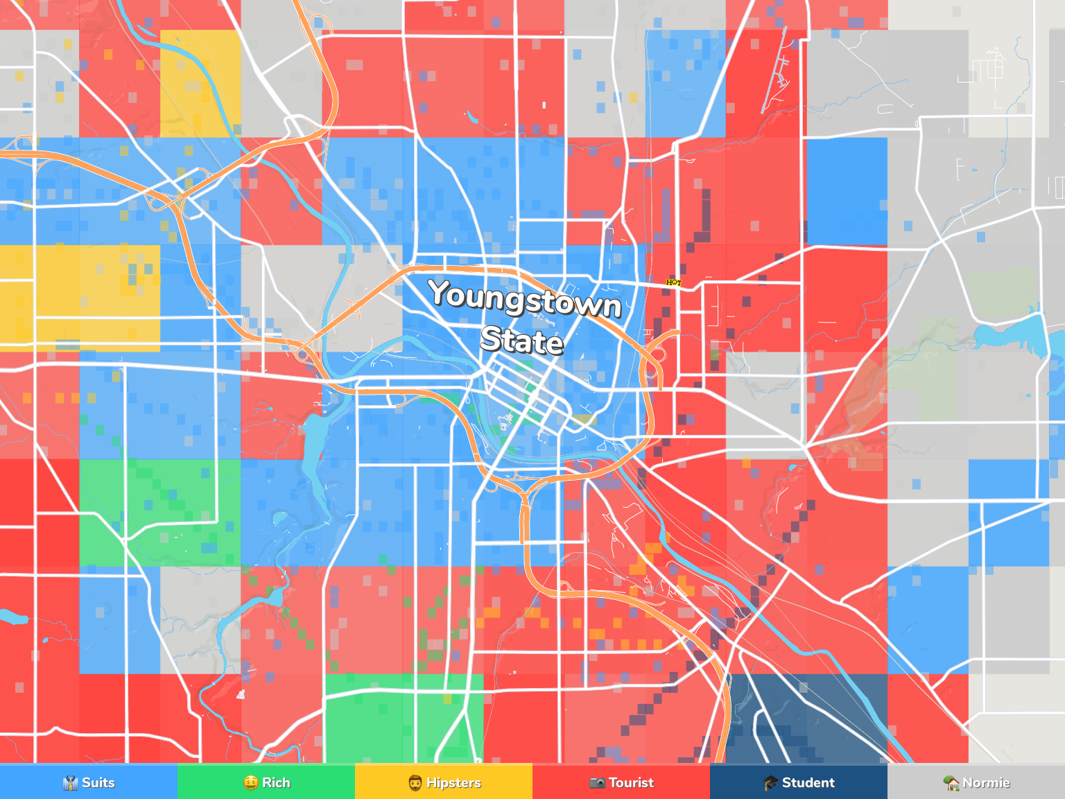 Youngstown Neighborhood Map