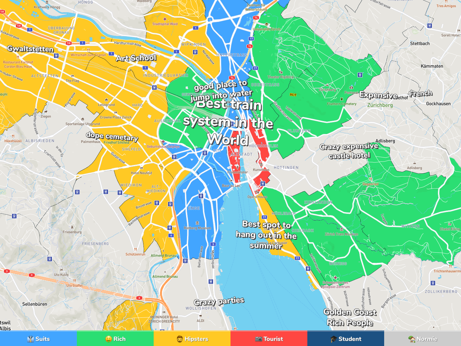Zurich Neighborhood Map