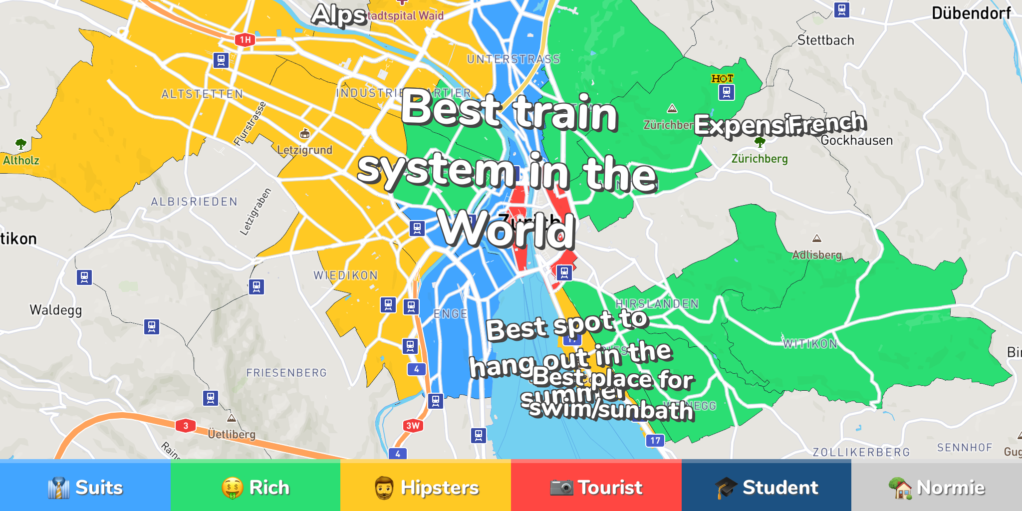 Zurich Neighborhood Map